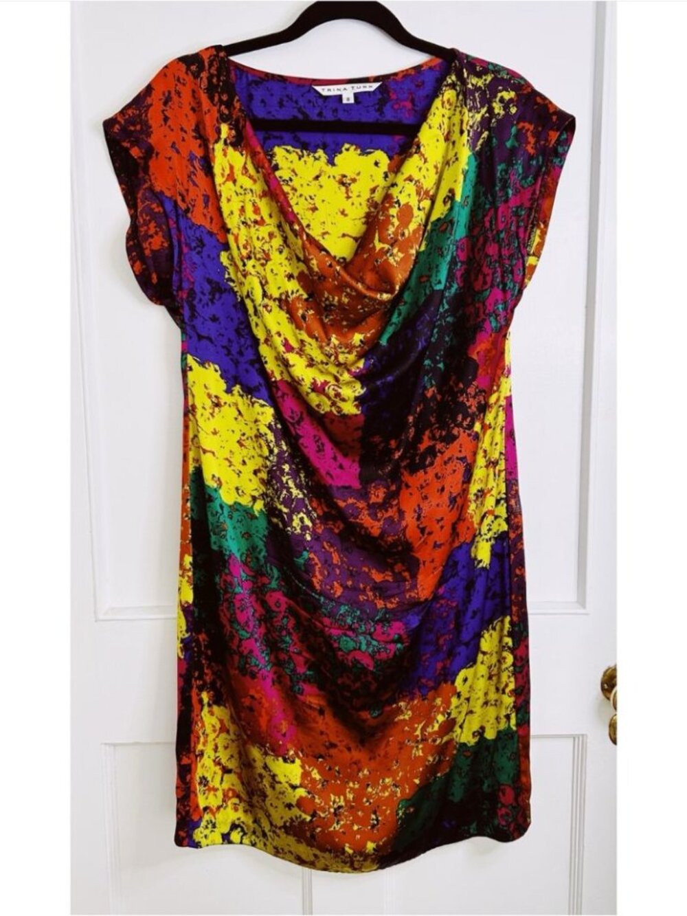 Trina Turk Los Angeles Shanghai Rainbow Silk Dress Size 8